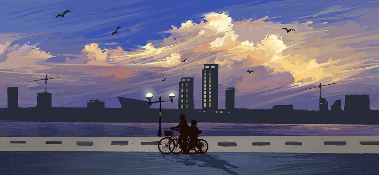 蓝天真的很温柔,它将那些零零散散的云斗拥入怀中