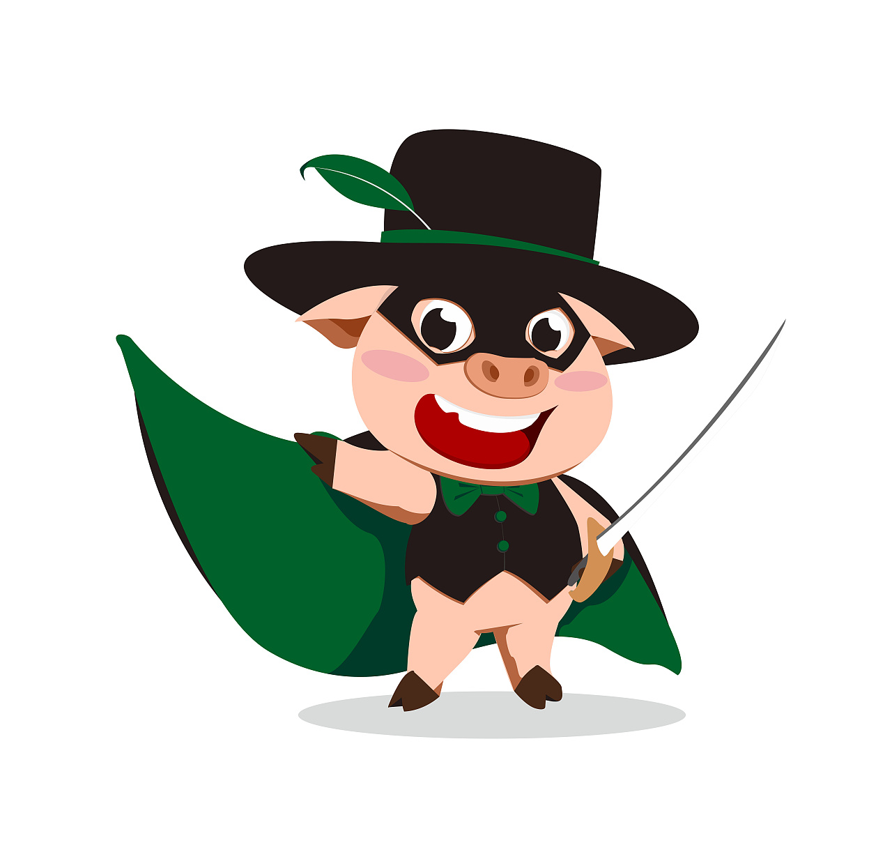 雏鹰农牧集团卡通形象猪|插画|商业插画|zhfiend - 原创作品 - 站酷