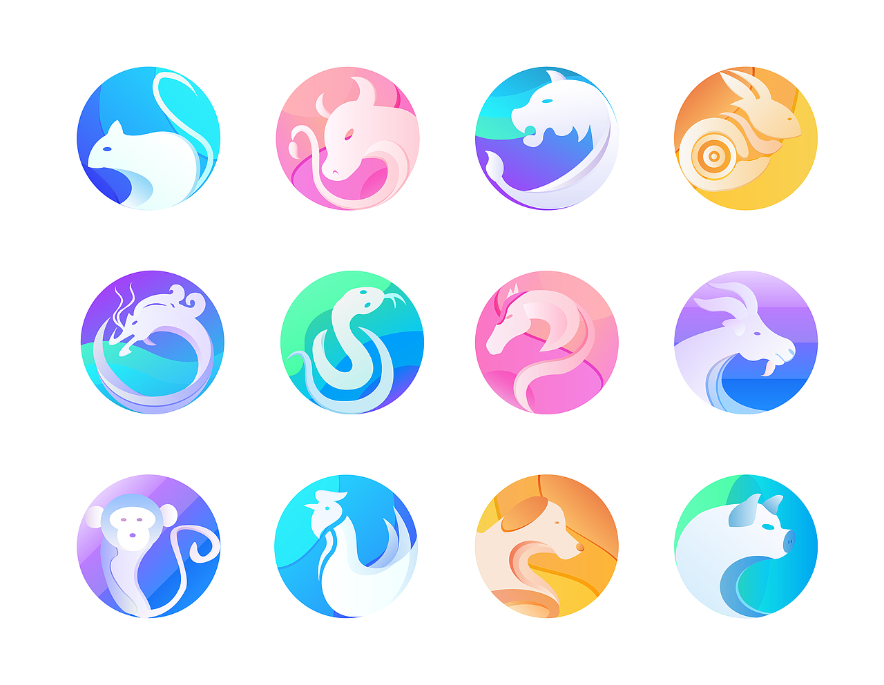 手机主题icon-十二生肖|ui|主题/皮肤|luckyg_原创作品-站酷(zcool)