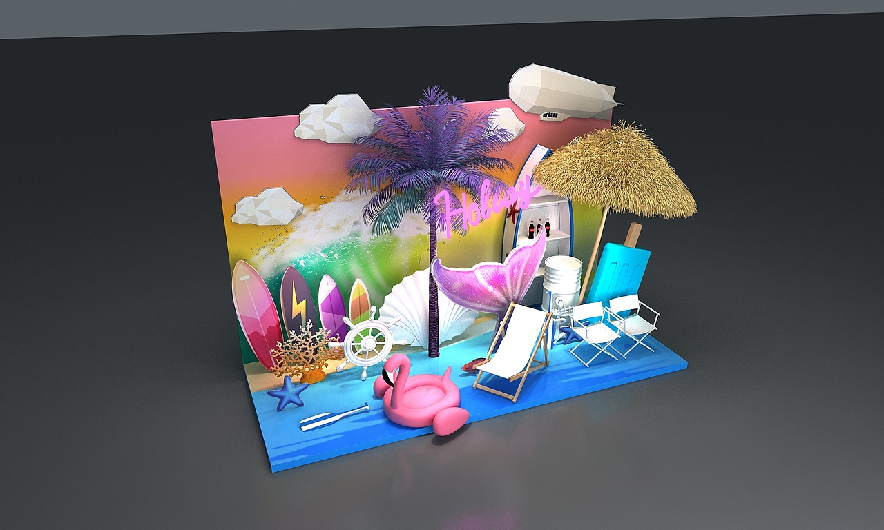 海滩美陈（图ZMjgzODg2ODUy） - 其他三维 - 站酷设计师珊珊珊33原创素材 - 站酷ZCOOL