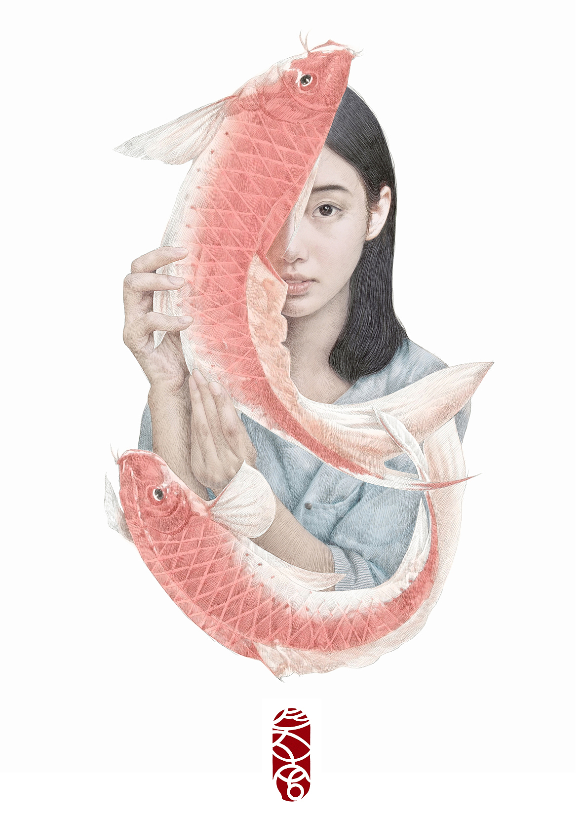 《我欲化身少女手中的红鲤跃龙门》
<br>锦鲤有吻颌双须各一对<br>身呈纺缍形而口下位<br>赤鳞大又圆侧线明显<br>尾鳍微弯形深叉状<br>其性灵动静潜碧水中<br> <br>按丹溪朱氏所言<br>诸鱼在水一刻不停游<br>所以皆能煽风动火<br>红鲤脊上血赤黑食之有损<br>跃去其所不易或跃在渊<br> <br>释鱼俗说鱼跃龙门<br>过而为龙唯鲤或然<br>逆流登山时天火自后烧其尾<br>一般水险不通鱼鳖之属难得上<br>若成功腾跃则上化为龙<br> <br>少女青葱手抚三尺鲤<br>点额凡身于春城居<br>想是身不成龙归来伴凡鱼<br>我欲化身少女手中的红鲤跃龙门<br>四面断壁绝崖依旧凿诸川云雨...<br>