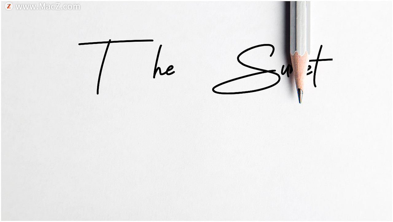 现代简约手写字体the sunset