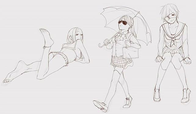 水兵服人物人设（图ZMzE0NDk2MTY=） - 商业插画 - 站酷设计师饭糕的乔巴原创素材 - 站酷ZCOOL