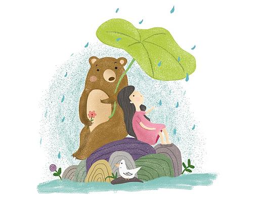 大熊和女孩（个人主页-ZMzU3NDI0MTI=） - 商业插画 - 站酷设计师妮儿abc原创素材 - 站酷ZCOOL