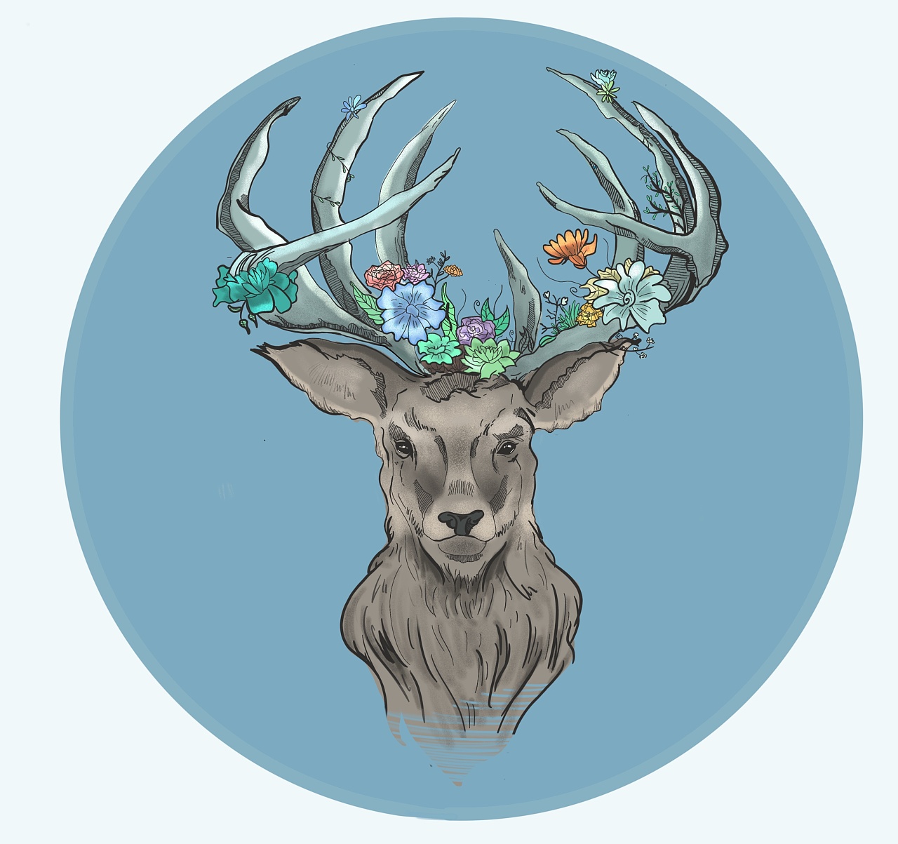 《七色鹿》|插画|创作习作|Ether度 - 原创作品 - 站酷 (ZCOOL)
