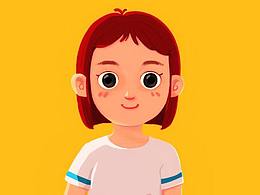 儿童插画人物头像过程