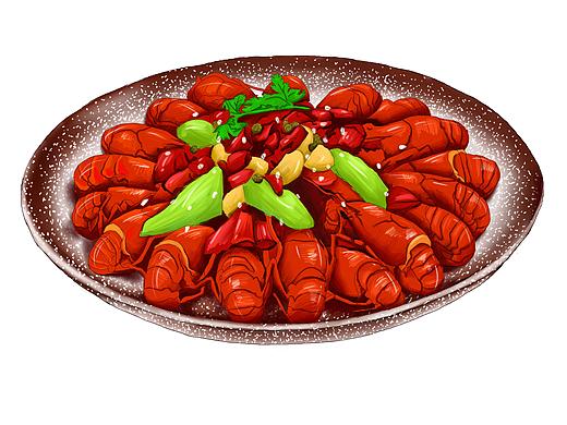 小龙虾手绘