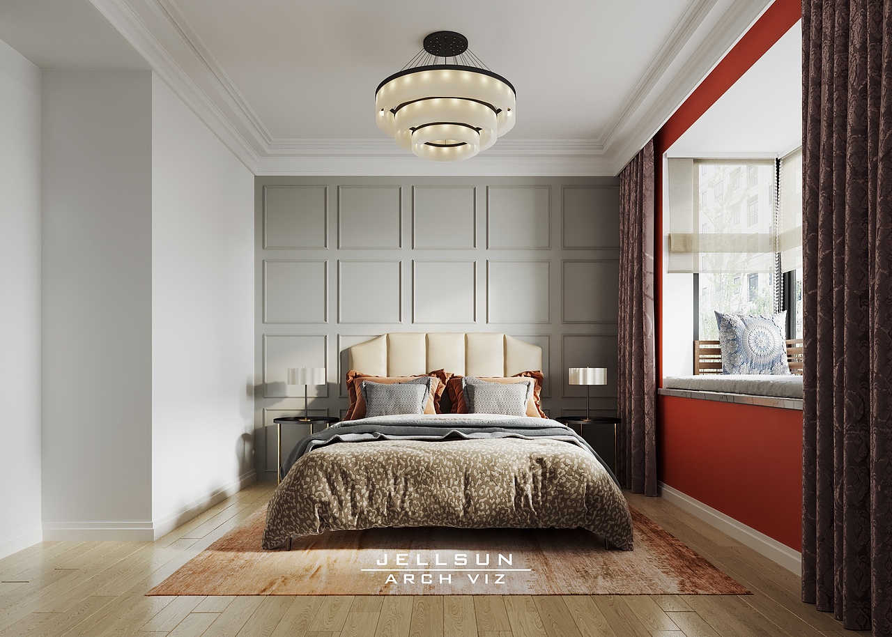 【卧室】效果图表现Bedroom Arch Viz（图ZMjQ4Mzg3MjY4） - 家装设计 - 站酷设计师光影主艺JellSun原创素材 - 站酷ZCOOL