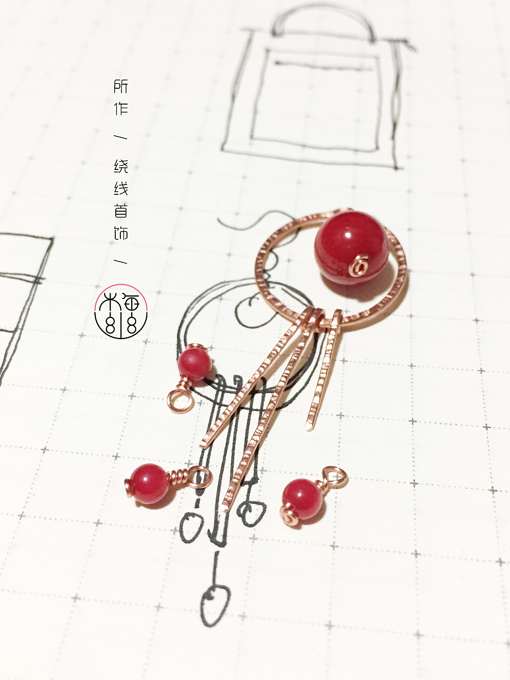 所作 · 绕线首饰 ·圆形耳环