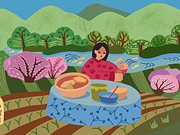 民間工藝x非遺文化發(fā)現(xiàn)鄉(xiāng)村振興主題插畫