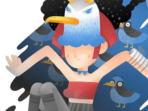 恐鸟症Ornithophobia主题插画设计