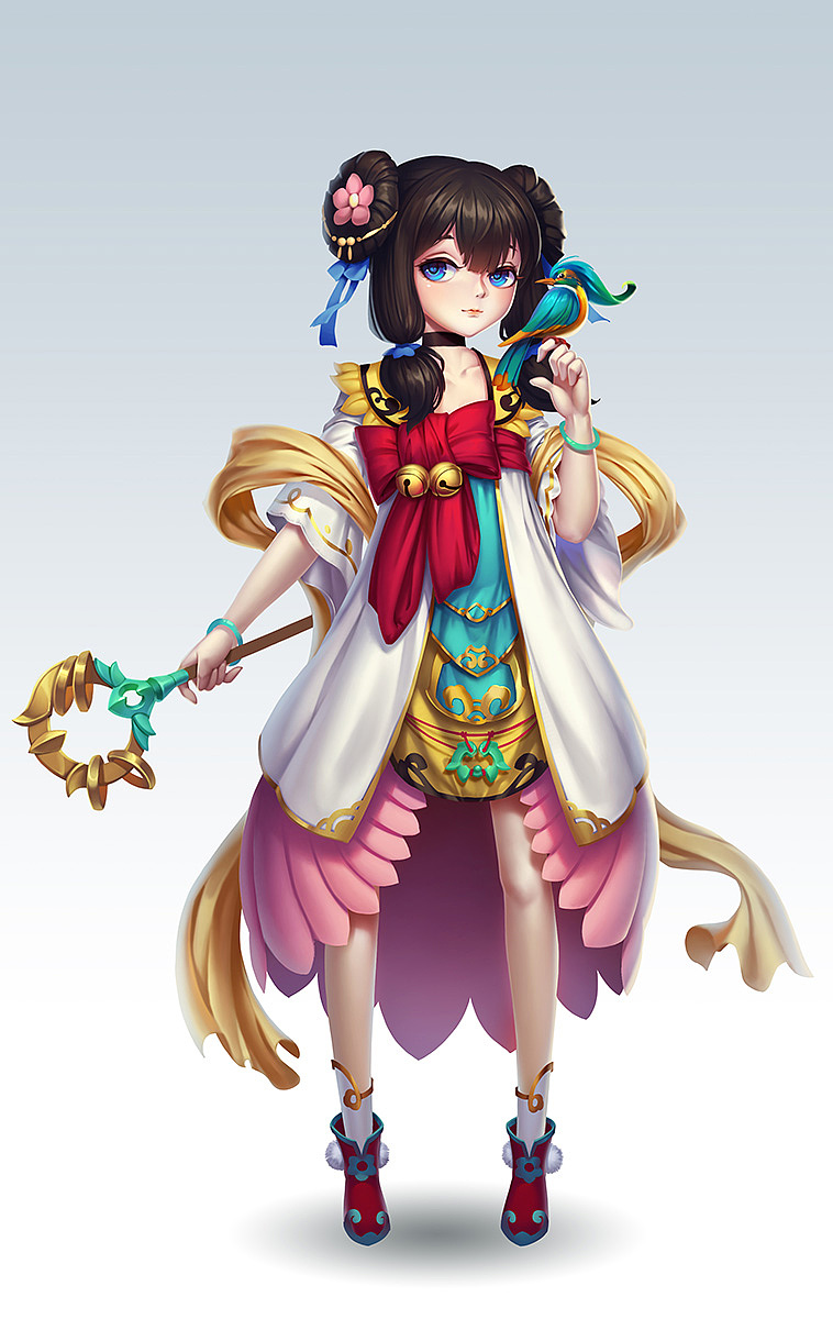 中国风角色迎客童子一枚