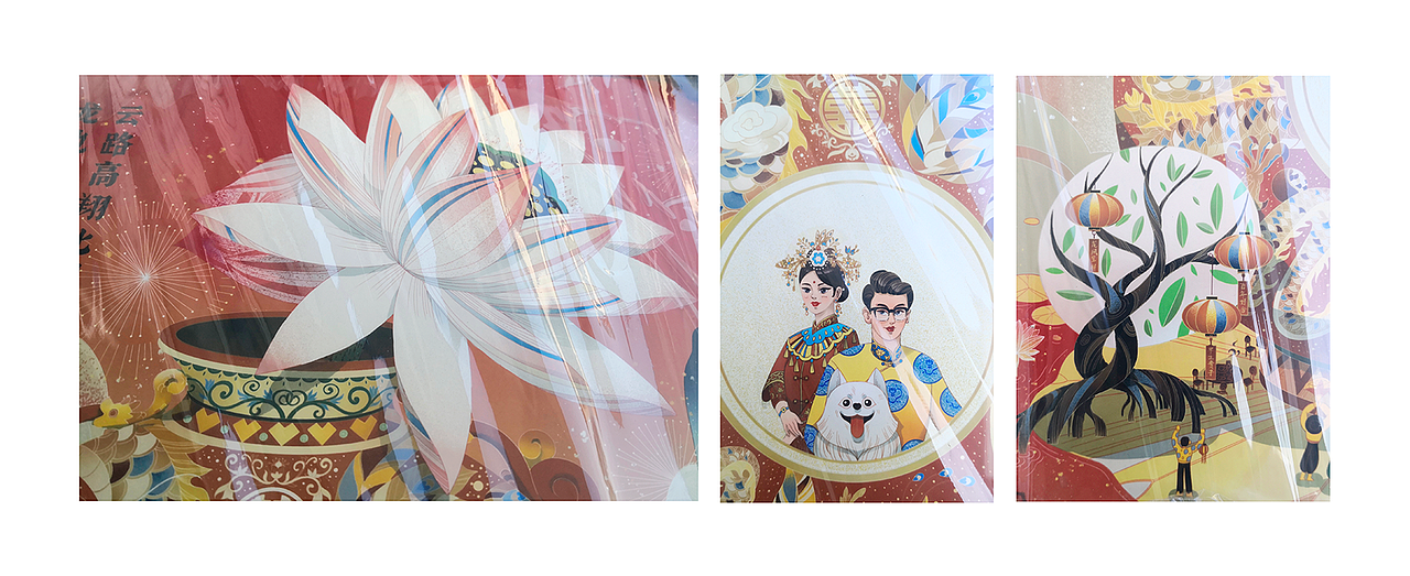 云路高翔比翼鸟，龙池涤种并头莲（图ZMjU3NDk3MDYw） - 商业插画 - 站酷设计师雷填原创素材 - 站酷ZCOOL