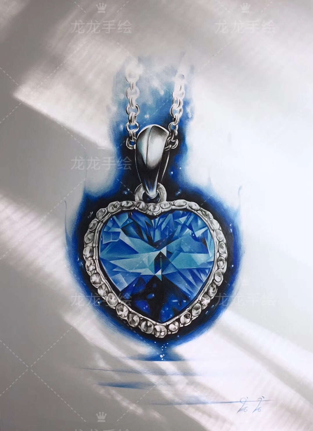 彩铅手绘—海洋之心