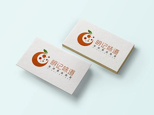 “明记味道”水果标签logo
