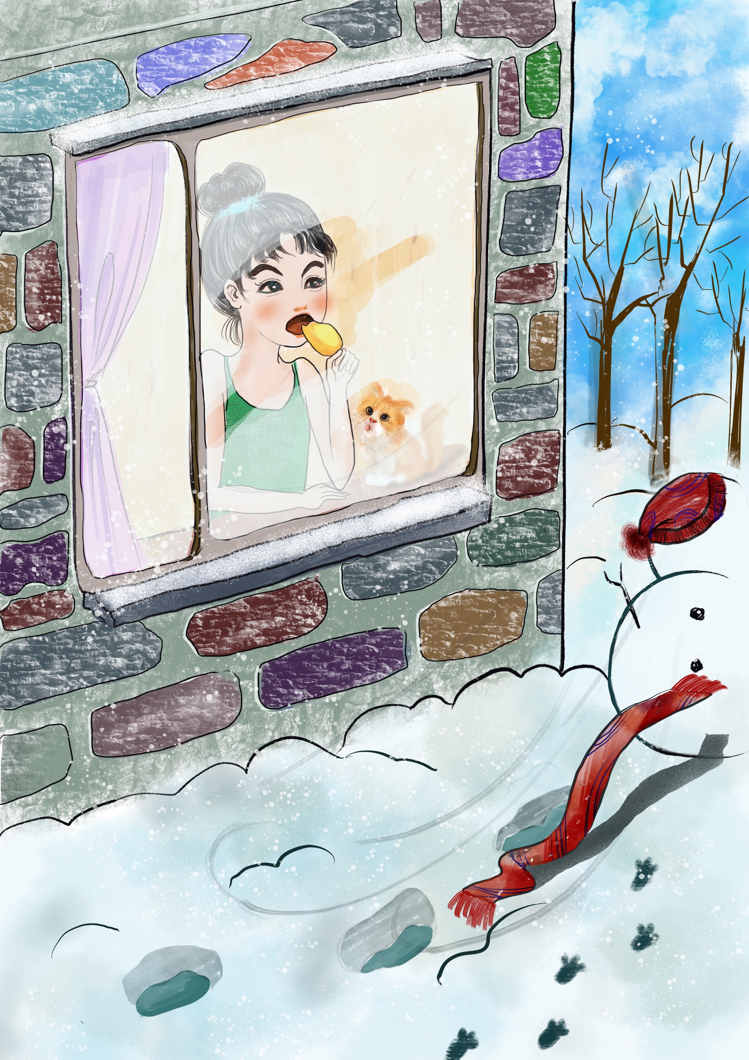 吃雪糕看雪