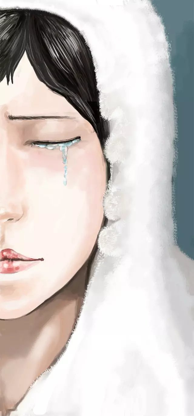 流泪的伤感的插画图片
