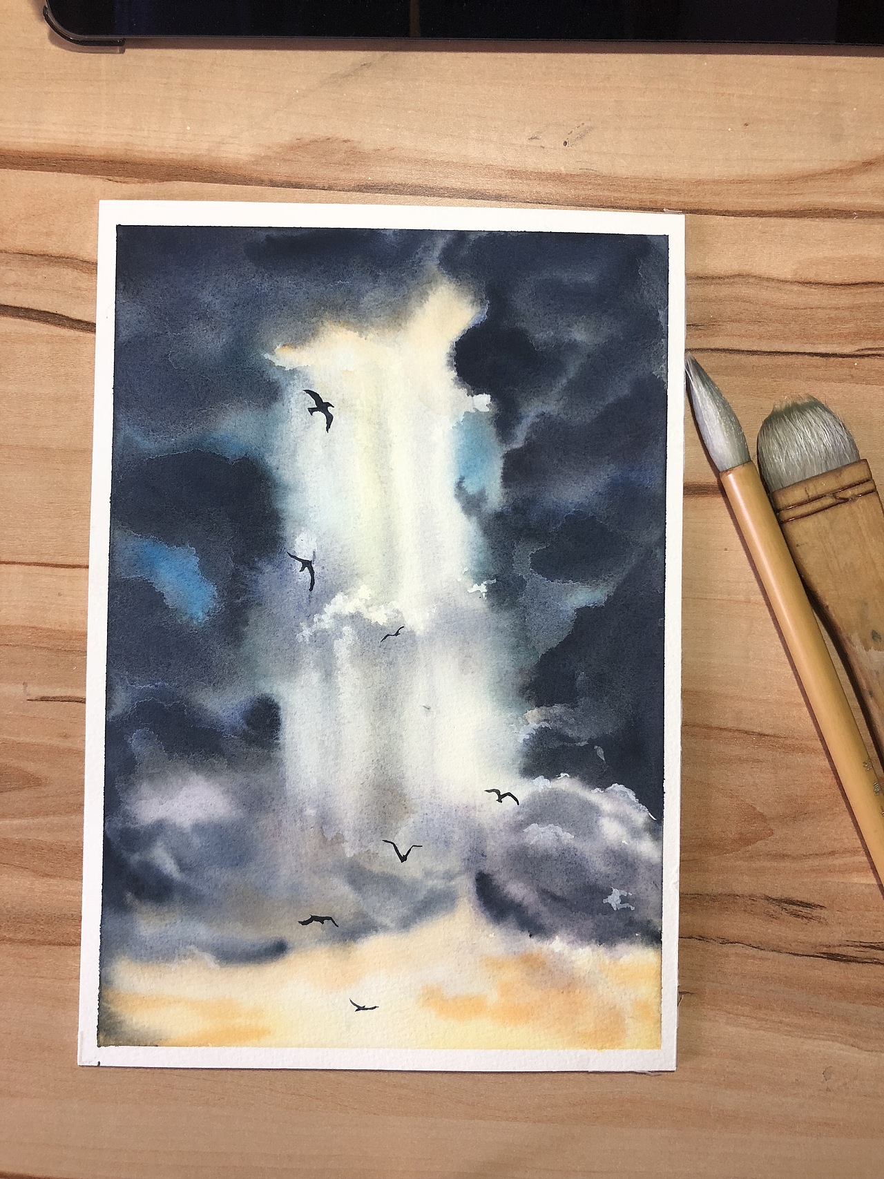 狸奴的水彩—天空（图ZMTQ1Mzk0NjMy） - 绘画 - 站酷设计师狸奴爱画画原创素材 - 站酷ZCOOL