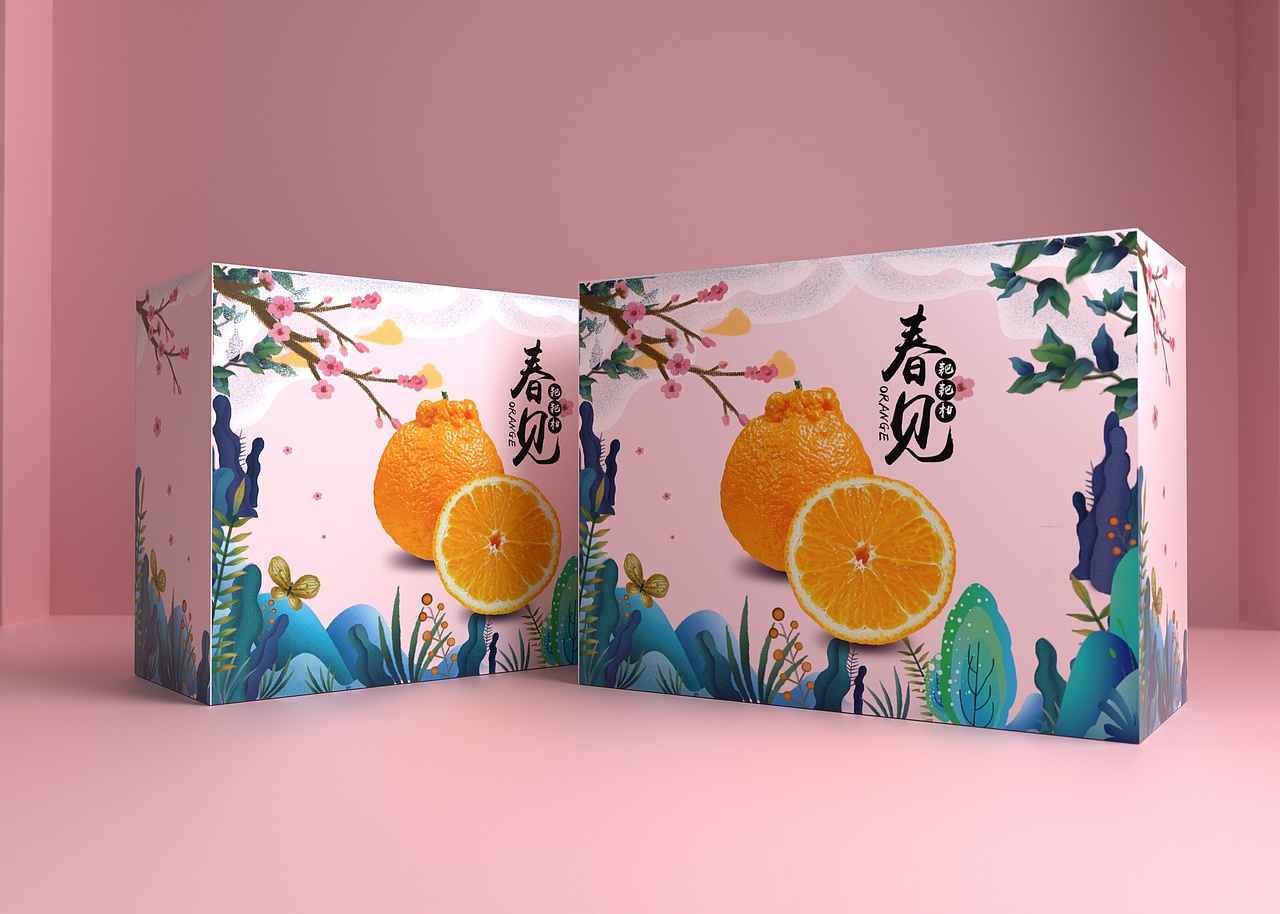水果包装盒、春见柑橘包装盒、粑粑柑礼盒、节日礼盒（图ZMjQwMDQ0ODQ4） - 包装 - 站酷设计师sy736353019原创素材 - 站酷ZCOOL