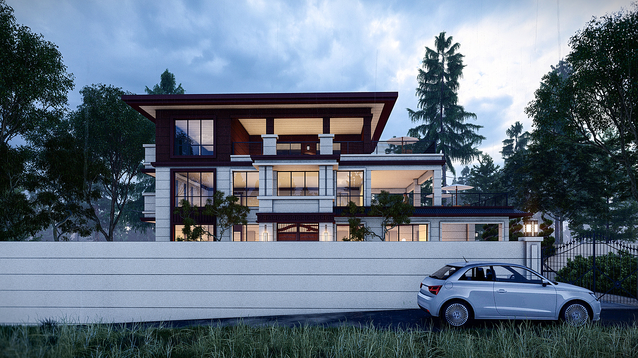 区概念方案图现代景观住宅大区概念方案图lumion10新中式示范区效果展