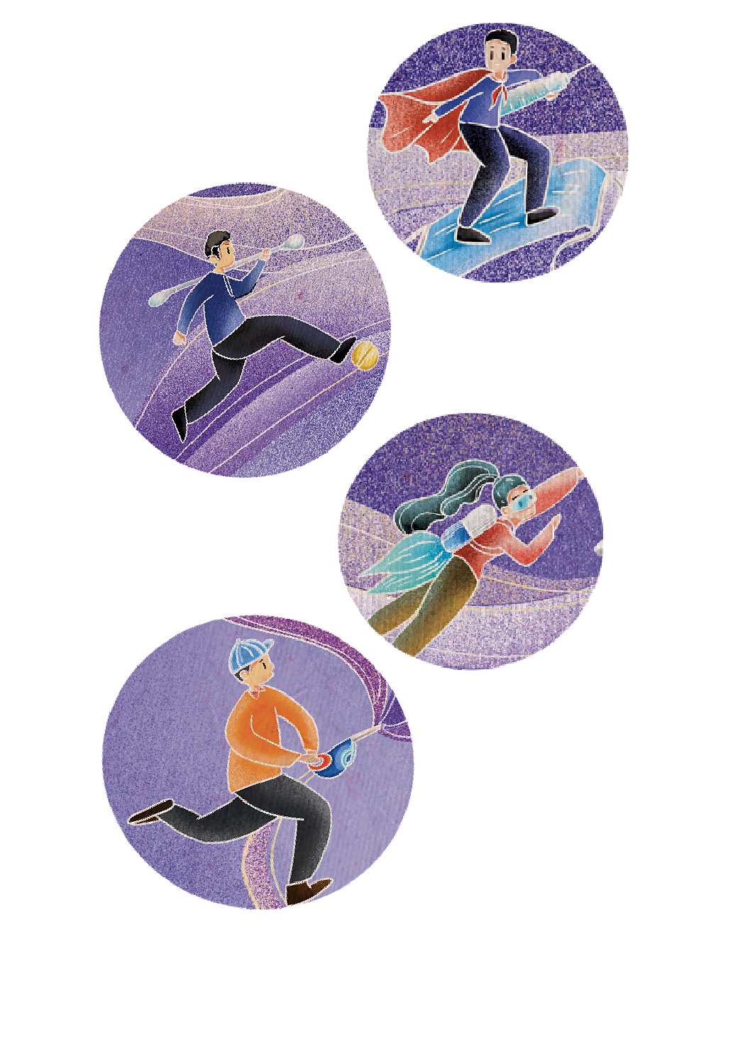 麦冲锋｜加油！抗击疫情 早日吹响胜利之麦（图ZMjk1MDA5OTc2） - 艺术插画 - 站酷设计师喵喵你快醒一醒原创素材 - 站酷ZCOOL