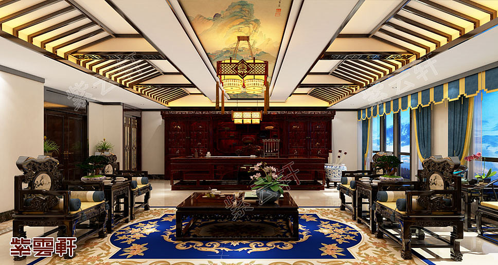 江苏省苏州市别墅中式装修——绝美的中国色（图ZMjUwNjY2OTk2） - 家装设计 - 站酷设计师紫云轩中式原创素材 - 站酷ZCOOL