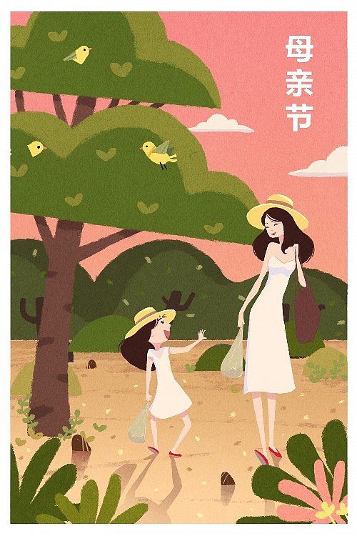 发一套之前做的母亲节作品（图ZMTE3MTEzMTE2） - 商业插画 - 站酷设计师苅安原创素材 - 站酷ZCOOL