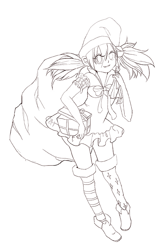 圣诞娘人设插画