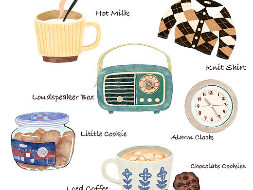 秋冬小物件原创插画（个人主页-ZNjMyNzcwOTI=） - 创作习作 - 站酷设计师Eavan同志原创素材 - 站酷ZCOOL