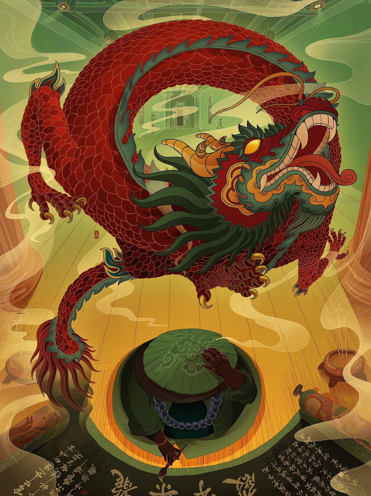 《殿宇梁龙》（图ZMTY4NjIxOTcy） - 创作习作 - 站酷设计师衍吾生原创素材 - 站酷ZCOOL