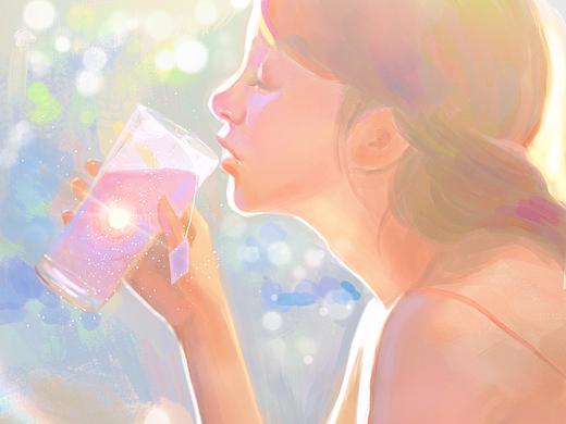 落日特饮（个人主页-ZNTY4MzM2NzY=） - 艺术插画 - 站酷设计师夏至_Solstice原创素材 - 站酷ZCOOL
