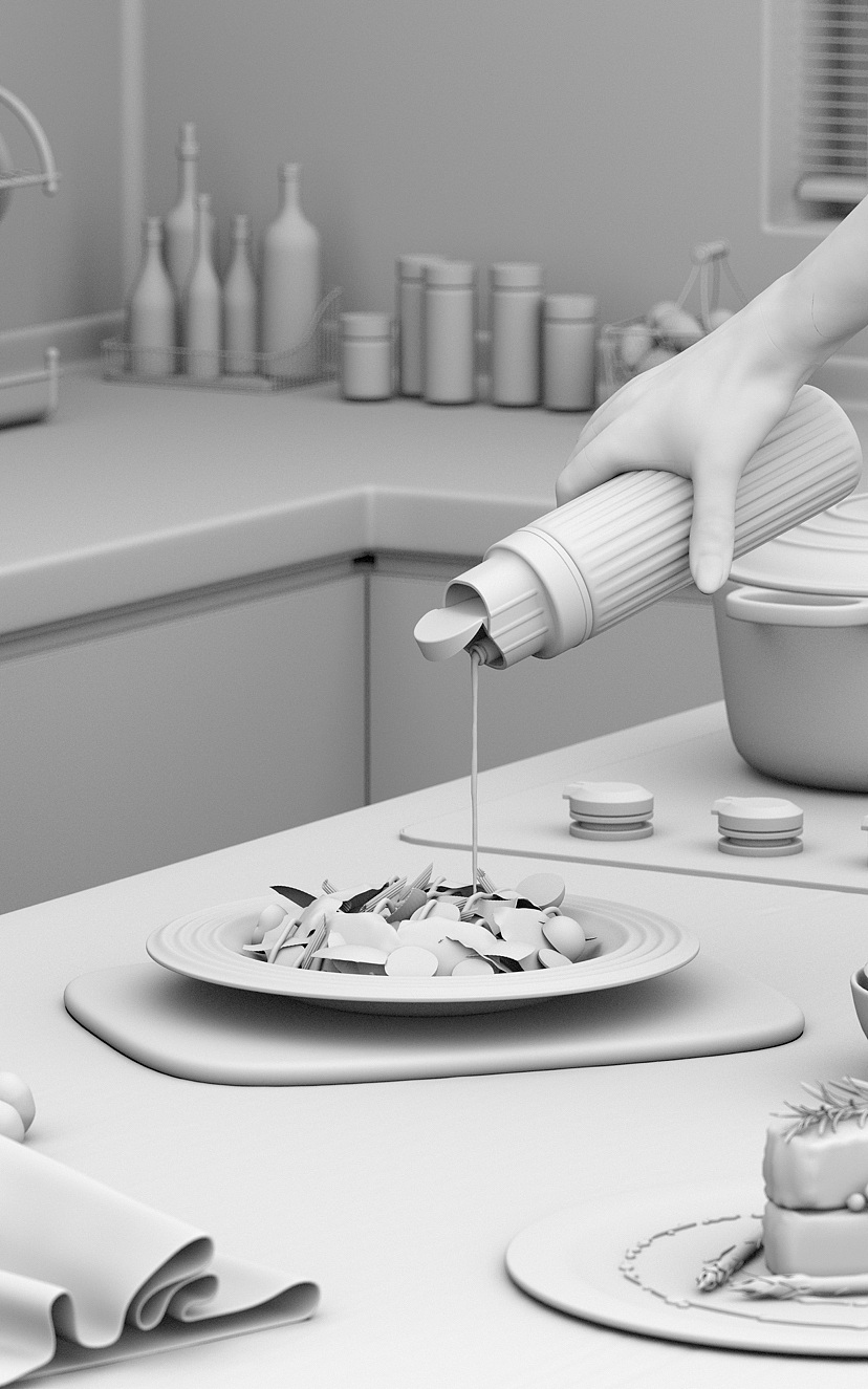 油瓶渲染 — 作品节选