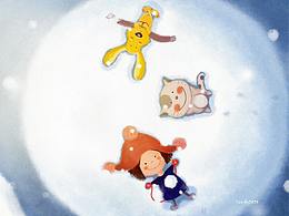 躺在雪地上的小红帽