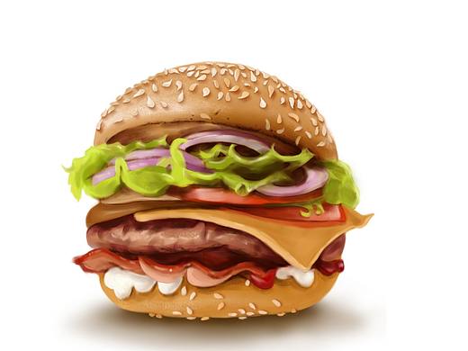 日常练习;手绘(汉堡包)