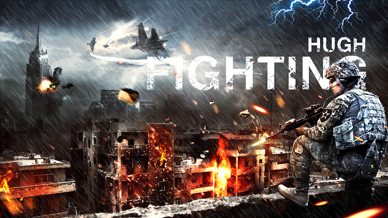 《末日之战》场景合成练习|平面|海报|hughz_原创作品-站酷zcool