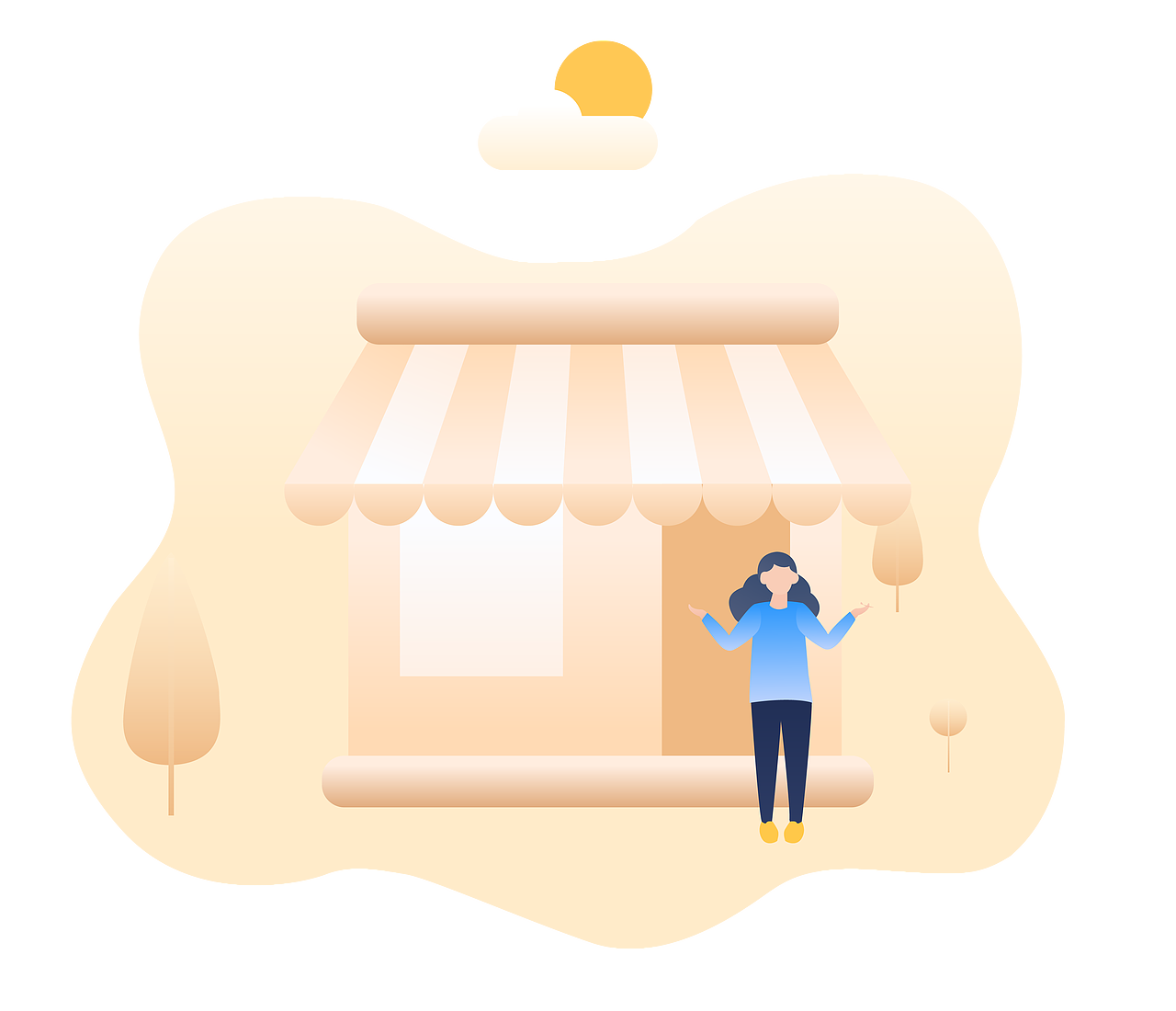 收藏店铺缺省页插画