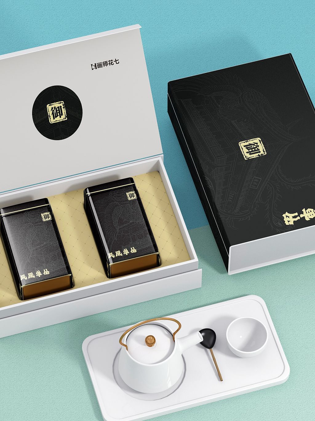 【插畫(huà)】廣濟(jì)樓+鳳凰=鳳凰單叢（圖ZMzQzMzkzNTA4） - 包裝 - 站酷設(shè)計(jì)師畫(huà)師花七原創(chuàng)素材 - 站酷ZCOOL