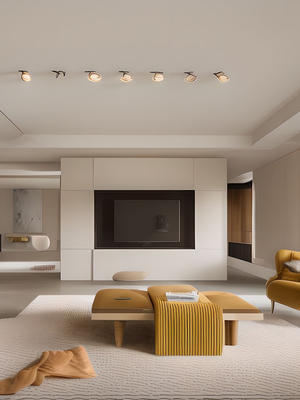 琥珀色中性调的现代极简主义