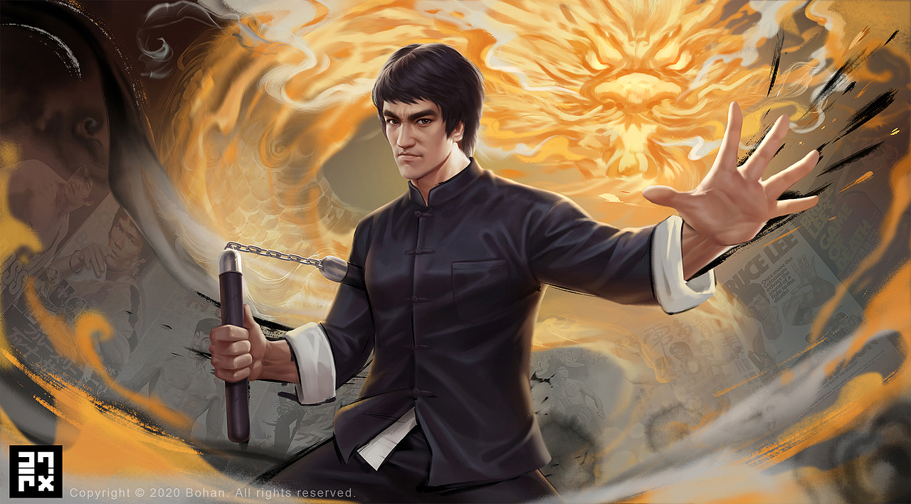 王者荣耀 李小龙皮肤同人（图ZMjM2MjM2MDAw） - 创作习作 - 站酷设计师贰拾柒px原创素材 - 站酷ZCOOL