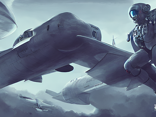 #AI創(chuàng)作實(shí)驗(yàn)室#飛機(jī)場(chǎng)，科幻，飛人，概念藝術(shù)（個(gè)人主頁(yè)-ZNjMxMjgzMzI=） - AI作品 - 站酷設(shè)計(jì)師DO先生原創(chuàng)素材 - 站酷ZCOOL