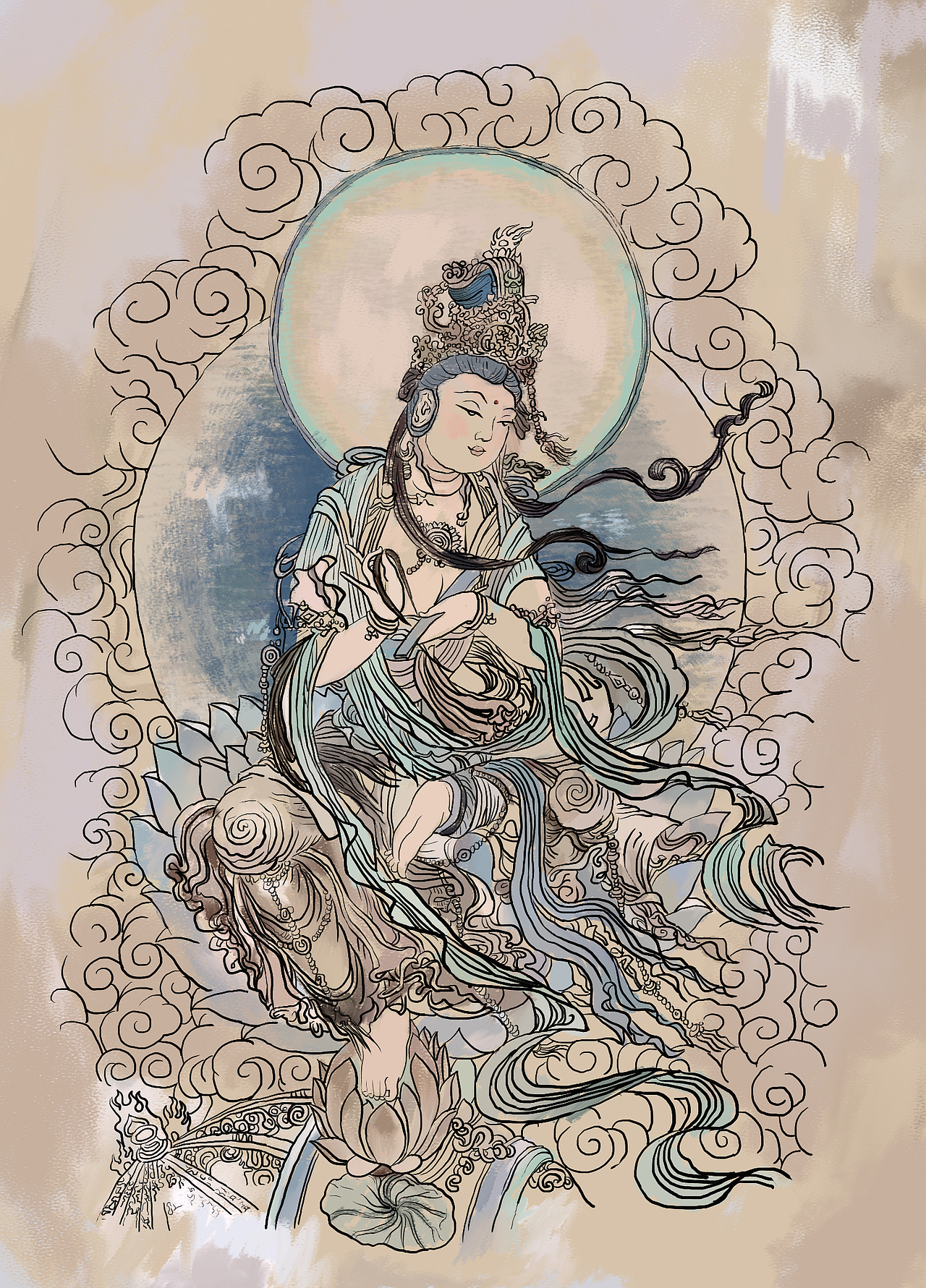 敦煌莫高窟普贤王菩萨