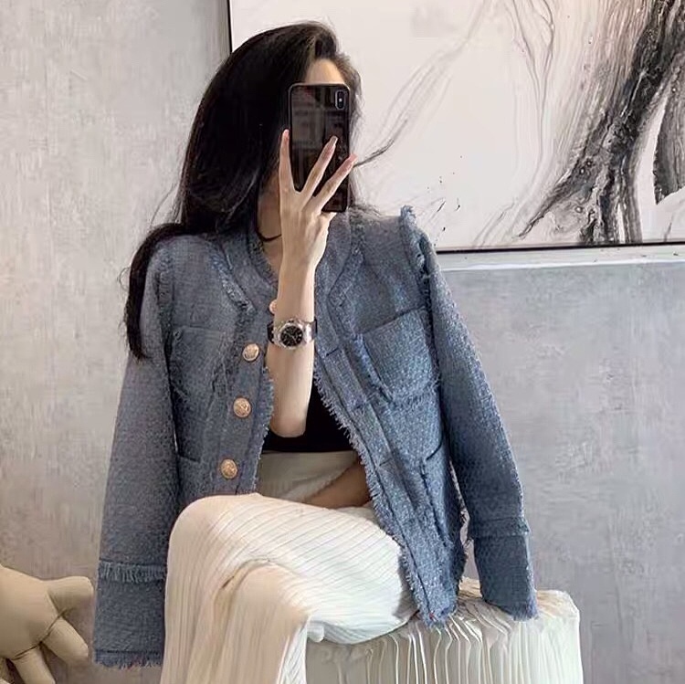 2020年小香风短款外套女年春秋新款韩版洋气百搭时尚