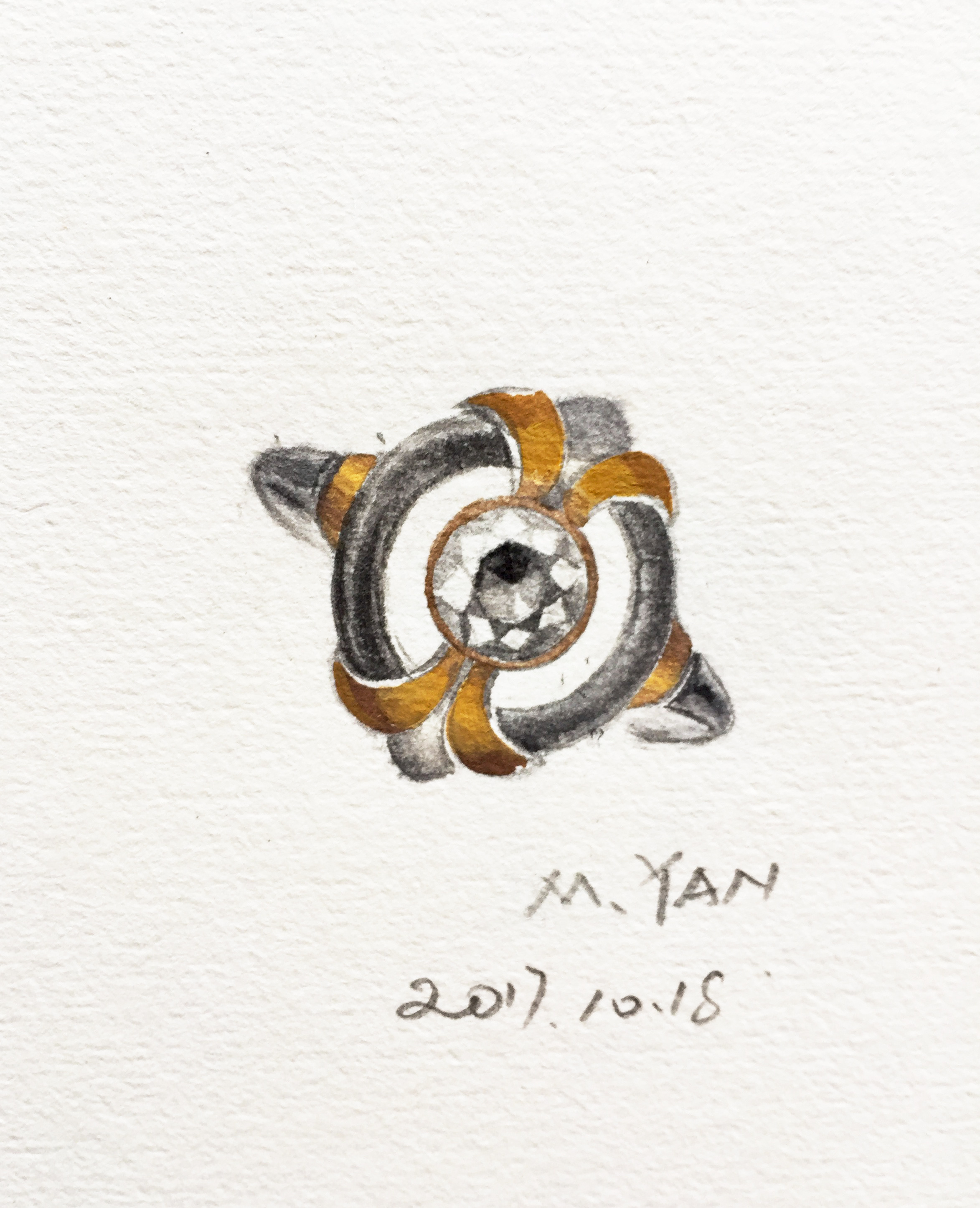 复古款钻戒设计,奉上珠宝手绘步骤图