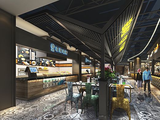 長春美食城（個人主頁-ZNTYyODA4NDA=） - 酒店餐飲設(shè)計 - 站酷設(shè)計師永墨設(shè)計原創(chuàng)素材 - 站酷ZCOOL
