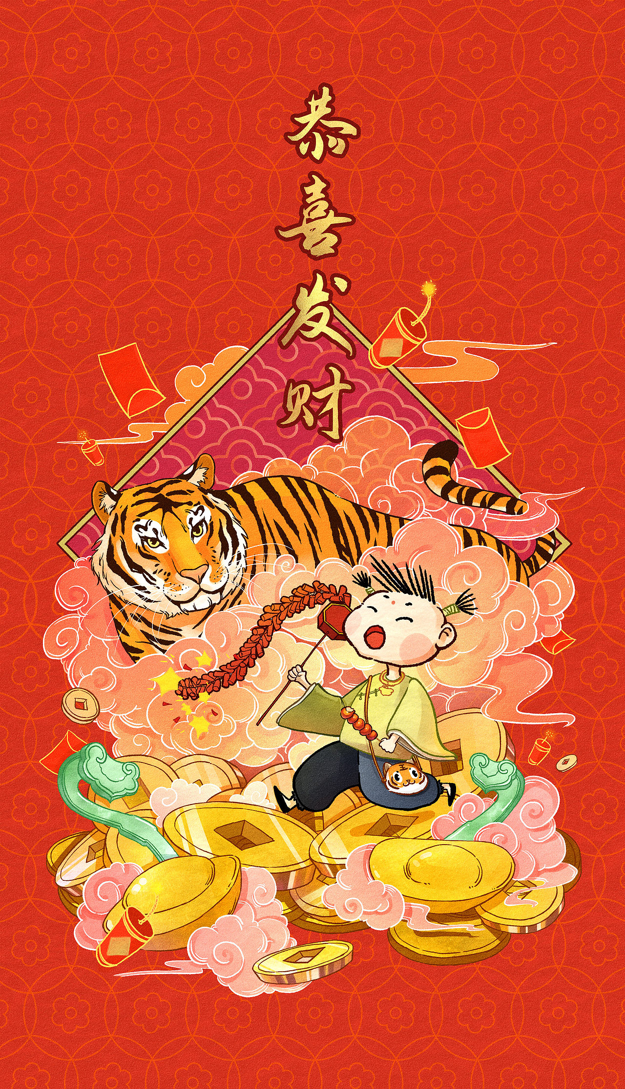 2022年虎年插画（图ZMjg3MTg5MTg4） - 商业插画 - 站酷设计师肥仔橙原创素材 - 站酷ZCOOL