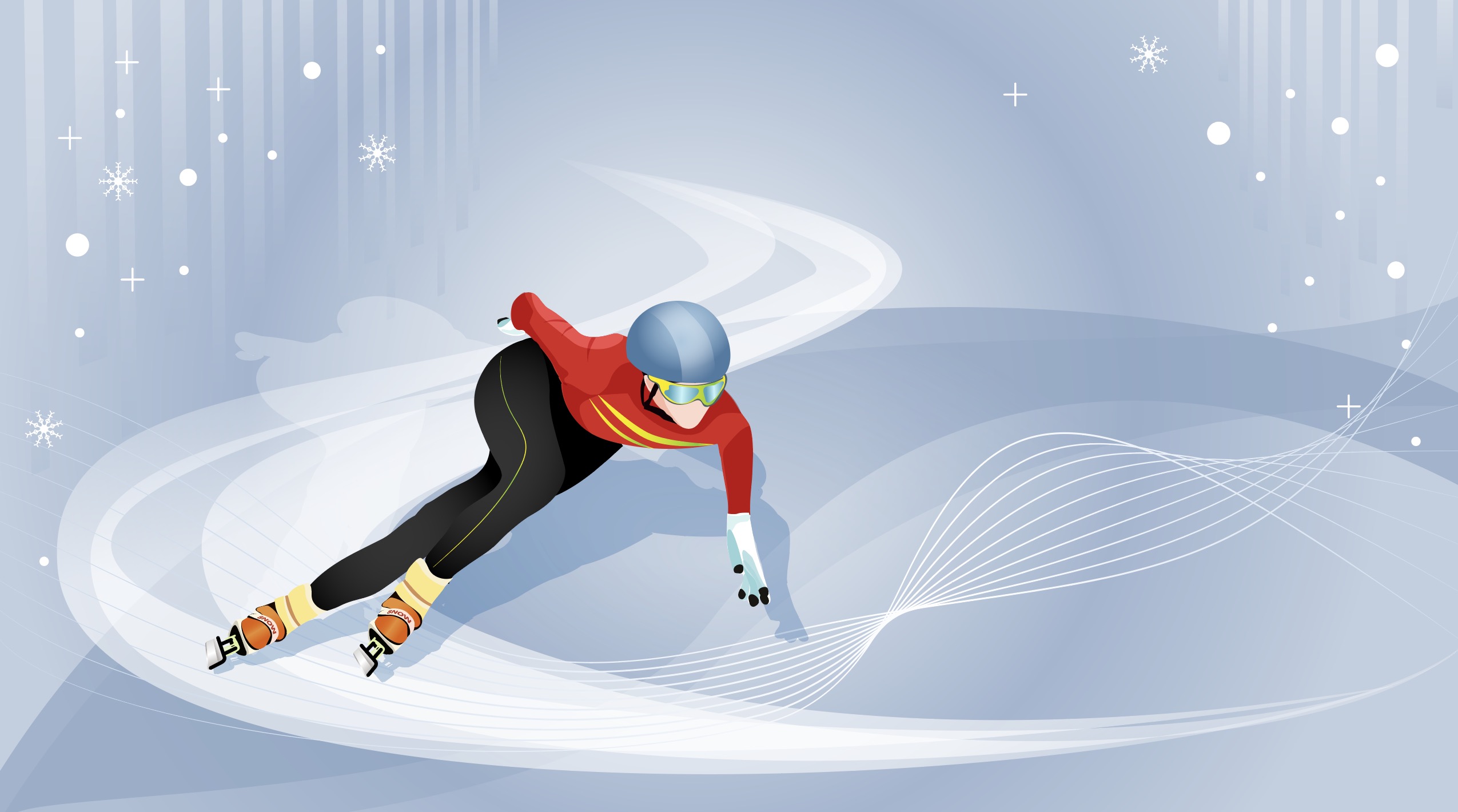 冬奥会滑雪卡通图图片