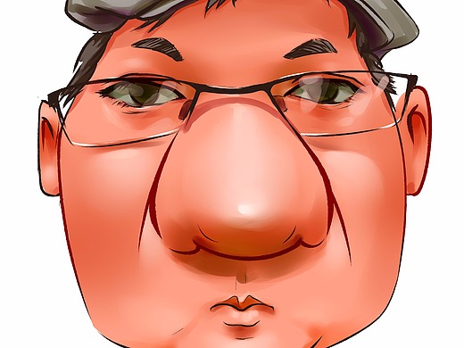 真人转夸张肖像漫画板绘画法