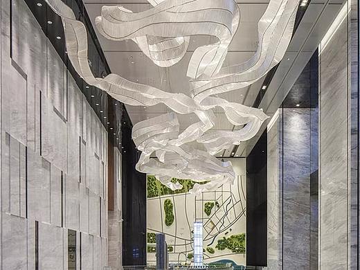 酒店大堂大厅沙盘吊顶天花装饰艺术吊灯定制厂家铭星厂