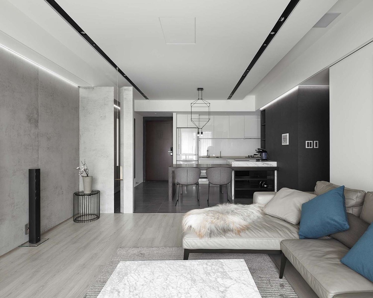 深圳装修:123㎡天健天骄,现代简约风,黑色迷人心