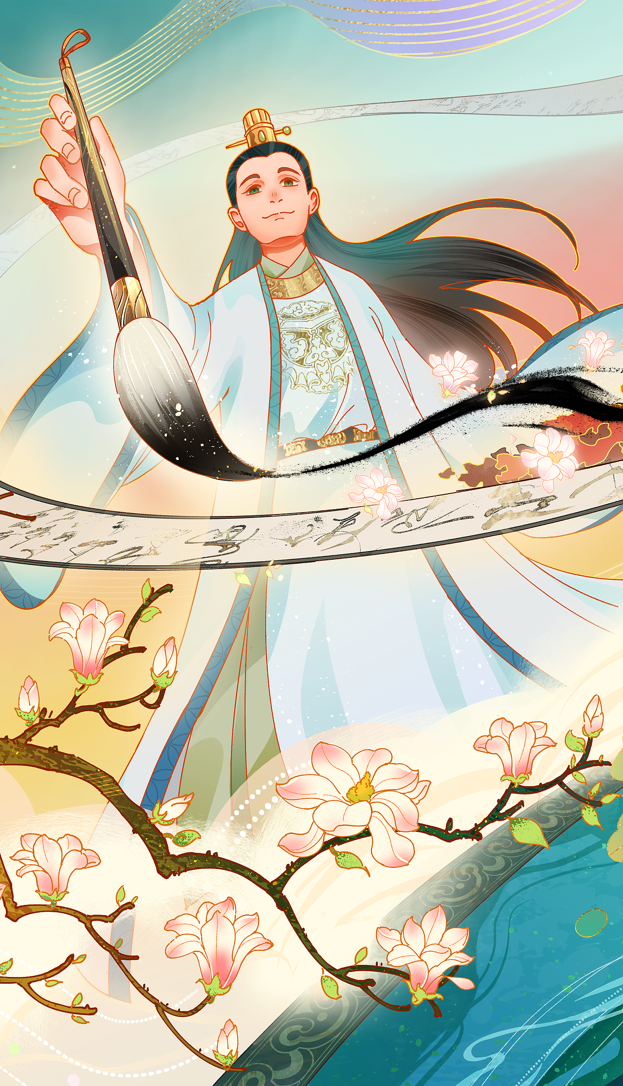 《妙笔生花》插画（图ZMjgxNDM1NDk2） - 商业插画 - 站酷设计师野苔藓moss原创素材 - 站酷ZCOOL